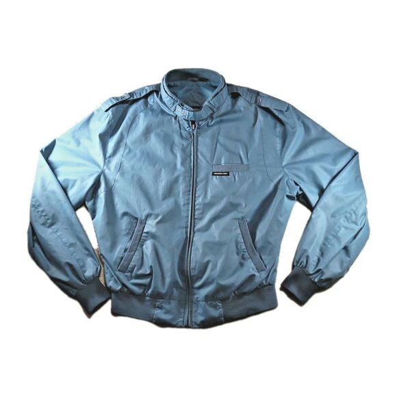 Vintage Members Only Iconic Racer Jacket Men’s 42 Blue 80s Retro Banded Collar - Picture 1 of 7